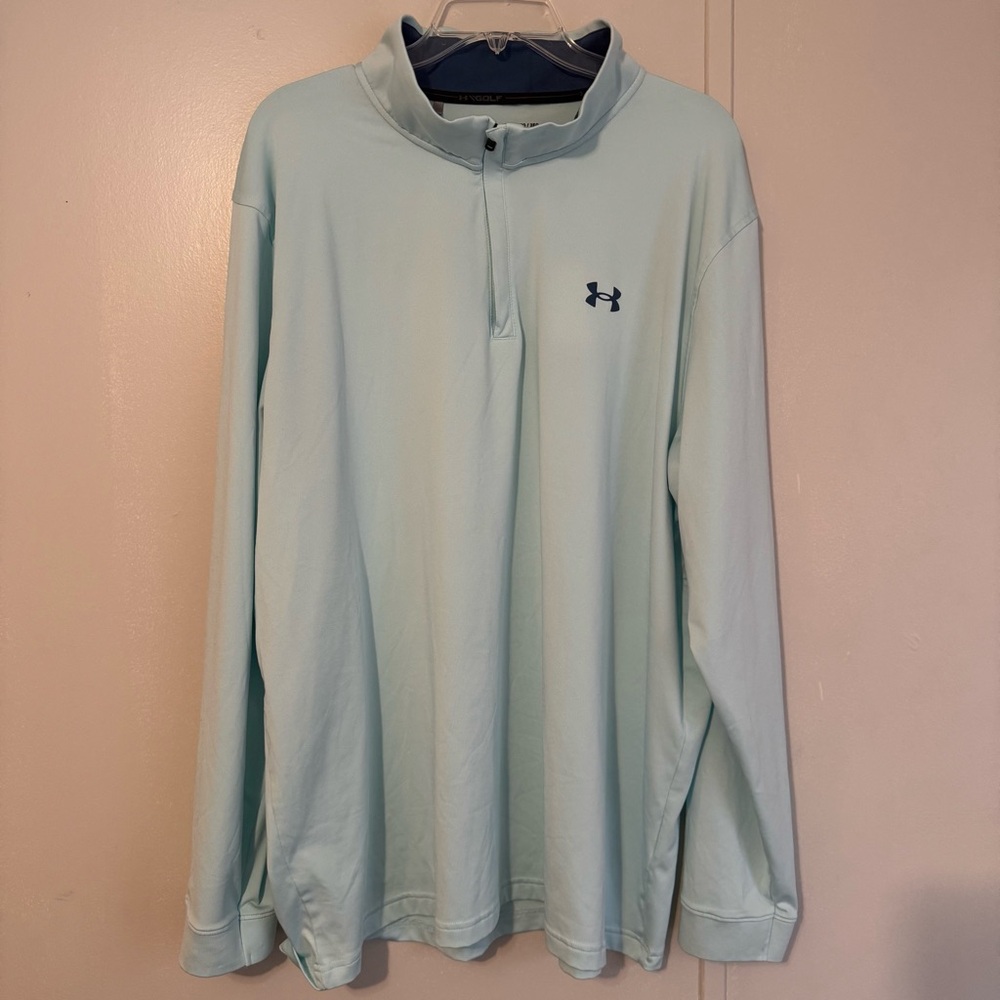 UA Under Armour Men's Light‎ Blue Long Sleeve Loose Golf Pullover Shirt